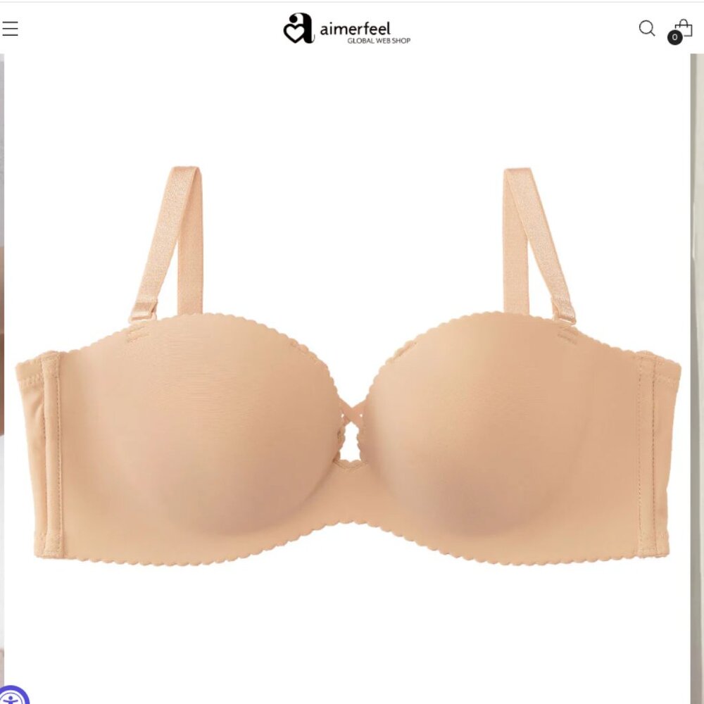 AIMERFEEL Strapless Maximum Boost Bra CHOMORI BRA(R) Demi Bra in Beige